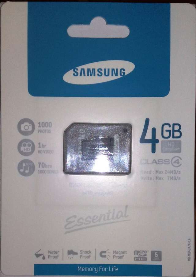 Samsung memory card micro sd essetial 4 gb